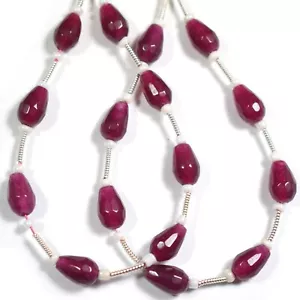 6x9MM AAA+ Red Ruby Faceted Teardrop Shape Gemstone 5.5" Loose Beads For Jewelry - Picture 1 of 3