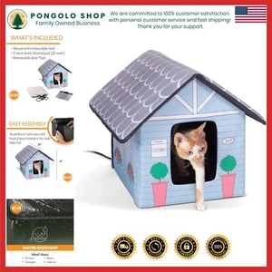 Casa para gatos con calefacción de fácil montaje - Refugio exterior para gatos comunitarios y gatos salvajes - Imagen 1 de 12