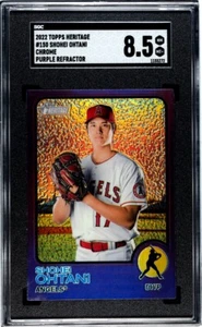 2022 Topps Heritage #150 Shohei Ohtani Ohtani Chromd SGC 8.5 Purple Refractor  - Picture 1 of 1