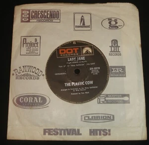THE PLASTIC COW - LADY JANE 1969 DOT MINT 45 1960s 1960s Moog Rolling Stones - Picture 1 of 2