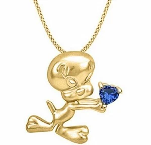 2ct Lab Created Diamond Tweety Bird Pendant Without Chain 14k Yellow Gold Finish - Picture 1 of 4