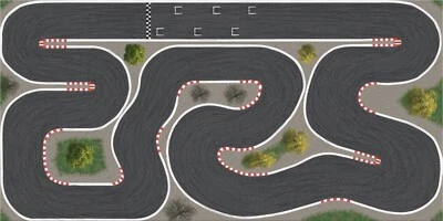 Rennstrecke Clean  für Kyosho Mini-Z 500cm x 300cm mit Spuren - Bild 1 von 3