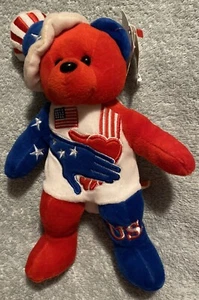 Team Bears Authentic - USA - "United We Stand" 9 inch Bean Bag Bear Plush  - Picture 1 of 13