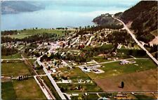 Postcard BC Chase Aerial View of Town and Lake Shuswap Railroad RARE 1976 K52