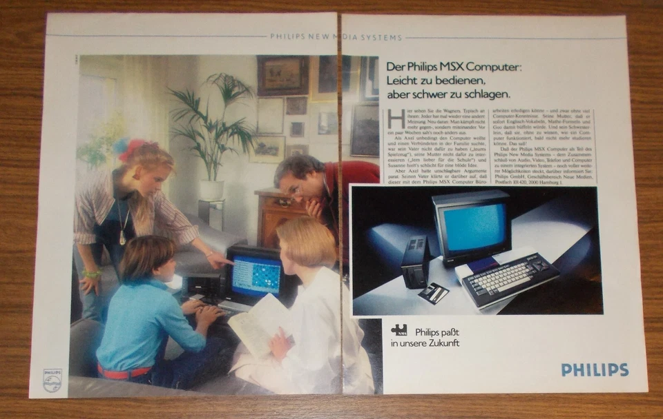 Seltene Werbung PHILIPS MSX Computer - Leicht zu bedienen #2 1985 - Image 1 of 1