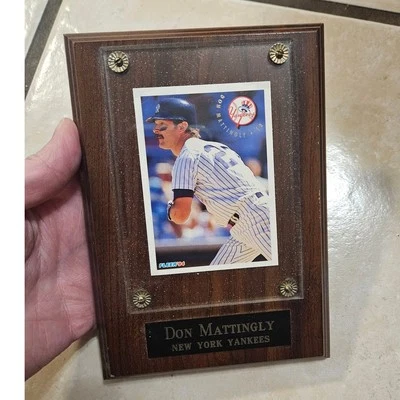 Tarjeta placa de madera Don Mattingly New York Yankees Fleer '94 Foto 1 de 4