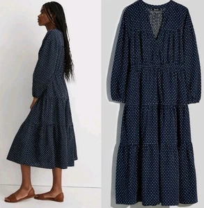 Neu mit Etikett! Madewell Dobby Midikleid mit V-Ausschnitt und Stufen! Größe M - Bild 1 von 5