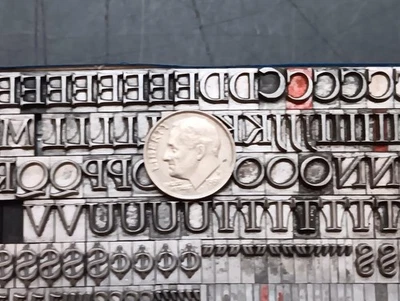 Vintage Metal Letterpress Print Type  24pt Bernhard Modern Roman  D40 8# - Image 1 of 4
