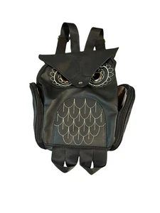 NUEVO Búho Negro Mochila Monedero Bolso Bolsillos Laterales Animal - Imagen 1 de 6