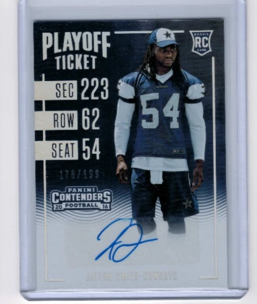 2016 Panini Contenders Jaylon Smith Playoff Ticket Auto RC #'ed 178/199 #141 - Image 1 of 1
