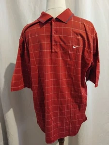 Polo vintage Tiger Woods Nike rojo a cuadros talla grande  - Imagen 1 de 6