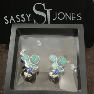 Sassy Jones Ohrringe blau und grün Edelstein - Bild 1 von 2