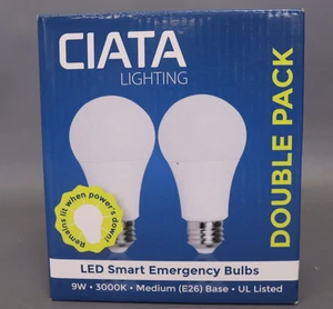 Ciata LED 9W (60W Equivalent) Soft White Light Bulbs Recha Backup (2 Pack) - Picture 1 of 3
