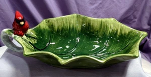 Placa de hoja de acebo internacional certificada Lori Siebert con cardenal rojo 12x 6"" - Imagen 1 de 11