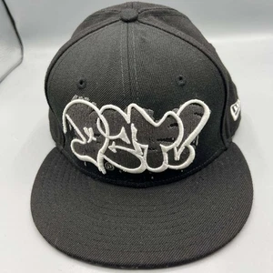 Dissizit! Gorra ajustada Never Sleep para hombre 7 1/2 negra bordada 59Fifty New Era - Imagen 1 de 8