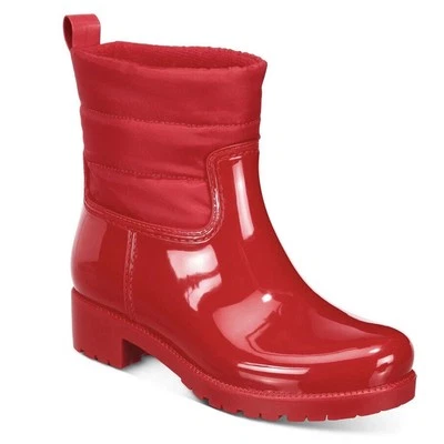 Charter Club Womens Red Patent Trudyy Round Toe Block Heel Rain Boots Size 6 - Image 1 of 4