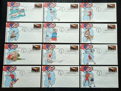 Olympics 1988 complete set of 12x FDC handpainted Gassen (LMG) first day cover - Image 1 of 4