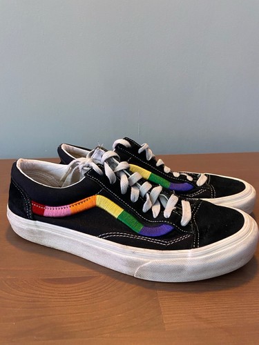 Vans Taglia 6 Stile 36 Nero Multi Marshmallow Ricamo Esclusivo