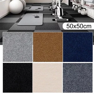 50cmx50cm Self Adhesive Carpet Tiles Commercial Retail Office Home Flooring Mat - Picture 1 of 21