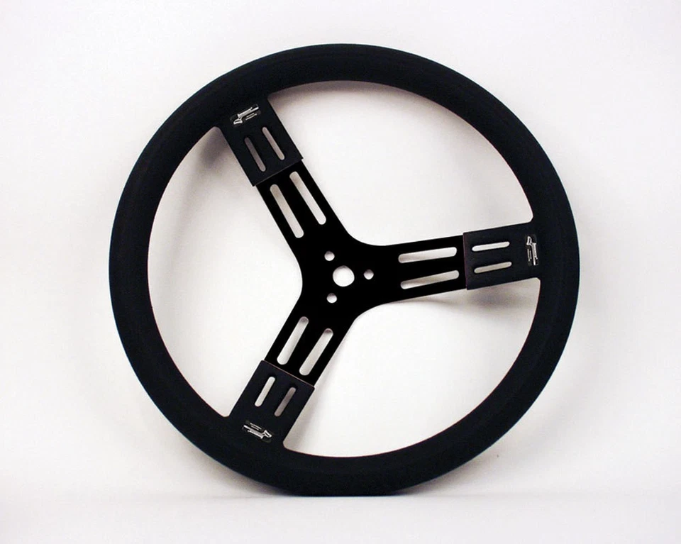 LONGACRE 15in Black Steel Steering Wheel with Smooth Polyurethane Grip Foto 1 de 1