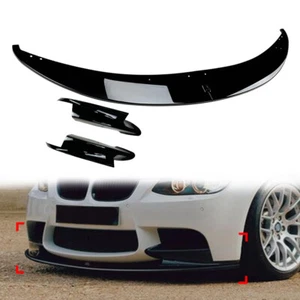 Front Bumper Lip Side Corner Spoiler Fit BMW E90 E91 E92 E93 M3 2006-2013 Black - Bild 1 von 5
