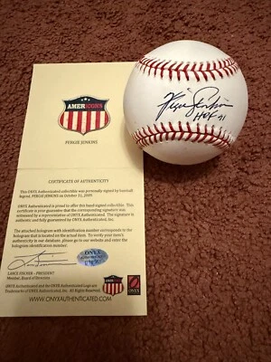 Fergie Jenkins Inscribed HOF '91 Auto Baseball ONYX Authenticated B18561 - Image 1 of 4