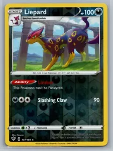 Liepard 107/189 Darkness Ablaze Raro Pokémon Holo inverso TCG 2020 - Foto 1 di 2