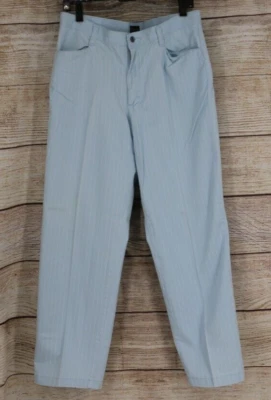VINTAGE Riders Stretch Womens Sz 12 M High Rise Pinstripe Straight Leg Pants Blu - Image 1 of 4