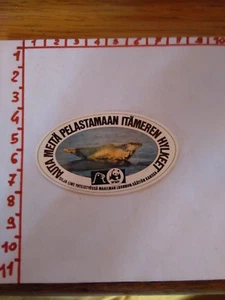 ADESIVO VINTAGE STICKER KLEBER WWF AUTA MEITA PELASTAMAAN ITAMEREN HYLKET - Picture 1 of 1