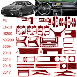 Kit completo de cubierta interior de fibra de carbono de 35 piezas para Lexus IS250 IS350 13-17 rojo - Imagen 1 de 20