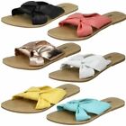 Leather Collection Ladies Knot Vamp Mule Sandals F0R0150