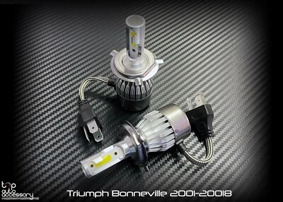 LED Kit H4 Headlight Lights Bulbs Hyper HID for Triumph Bonneville 2001-2018 - Image 1 of 3