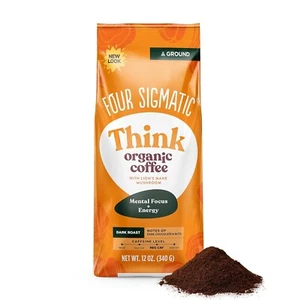 Four Sigmatic Think Mushroom Coffee |Organic Ground Coffee with Lion's Mane 12oz - Picture 1 of 6