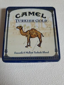VTG Camel Turkish Gold Hinged Tin Cigarette Case Germany Rusty Scratched Broken - Picture 1 of 16