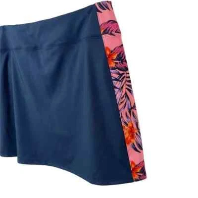 Saia curta ATIVA GG nova com etiquetas TOMMY BAHAMA azul marinho UPF 50 tênis de golfe painel floral - Imagem 1 de 4