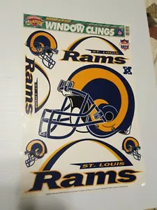 Foglio decalcomania vintage St. Louis Rams Los Angeles NFL 11" x 17" chiusura finestra auto - Foto 1 di 8