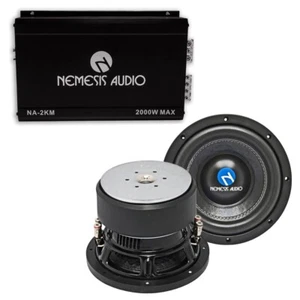 Nemesis Audio Monoblock Amplifier + (2) 8" Dual 4-Ohm Subwoofer Audio Package - Picture 1 of 5