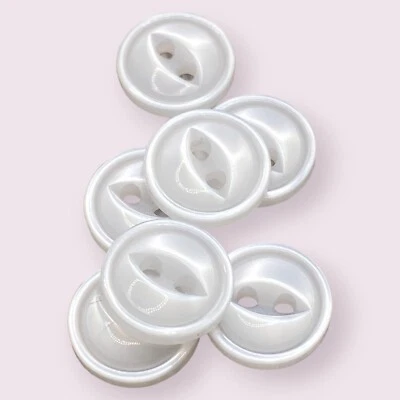 100Pcs 11mm White With Rim Fish Eye Baby Buttons Baby Cardigan Shirt Replacement - Image 1 of 4