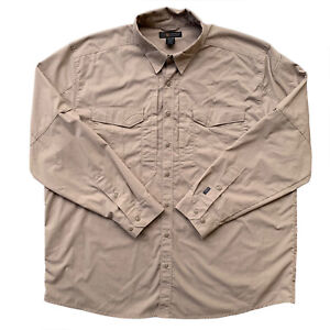 511 Tactical Men's Uniform Long Sleeve Tan Shirt Sz 2XL