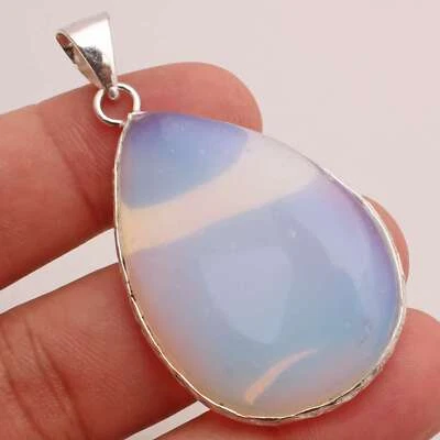 Opalit Edelstein Versilbert Handmade Anhänger Schmuck Geschenk 4.5cm P-13983 - Bild 1 von 3