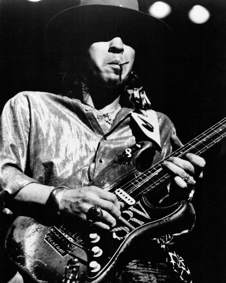 Stevie Ray Vaughan legend blues rock guitarist smokes plays guitar 24x30 poster
