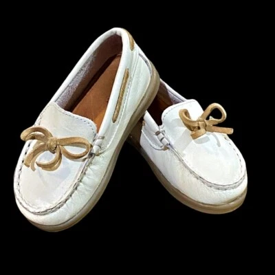 ZARA Boat Shoes Loafers Boys Size US 5.5 or 21 White Genuine Leather Slip-ons - Image 1 of 4
