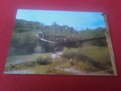 POSTAL PUENTE COLGANTE SOBRE RÍO MIJARES CAMPOS DE ARENOSO, PUEBLO DESAPARECIDO. - Imagen 1 de 2