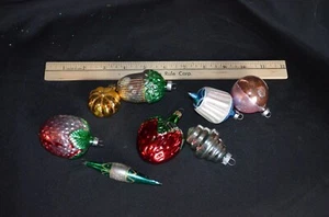 Antique Mercury Glass Ornaments Feather Tree Lot of 8 - Picture 1 of 7