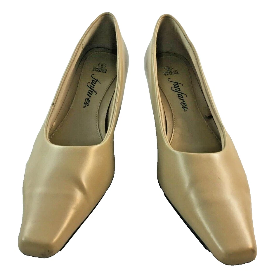 Fanfares Ginger Size 8 Tan Beige Pumps Professional Career Slip On Shoes Heels - Image 1 of 4
