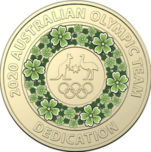 2020 AUSTRALIAN $2 TWO DOLLAR COIN | TOKYO OLYMPIC GAMES DEDICATION | GREEN - Picture 1 of 2