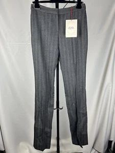 $1840 Alexander McQueen Wool Herringbone Dress Pant Trousers Gray Size 40 US - Picture 1 of 5