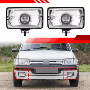 For PEUGEOT 205 GTI CTI 106 306 Mi16 H3 2pcs Front Spotlight DRL Fog Light Clear - Foto 1 di 8