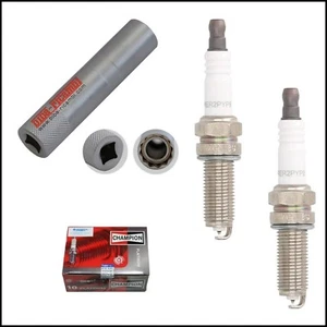 2 Candele Champion Platinum Compatibile Per Fiat 500 0.9 77KW Motore 199B6.000 - Imagen 1 de 2