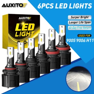 Kit combinado de luces antiniebla de faros LED H11 AUXITO 9005 9006 bombillas de haz alto bajo blanco - Imagen 1 de 12